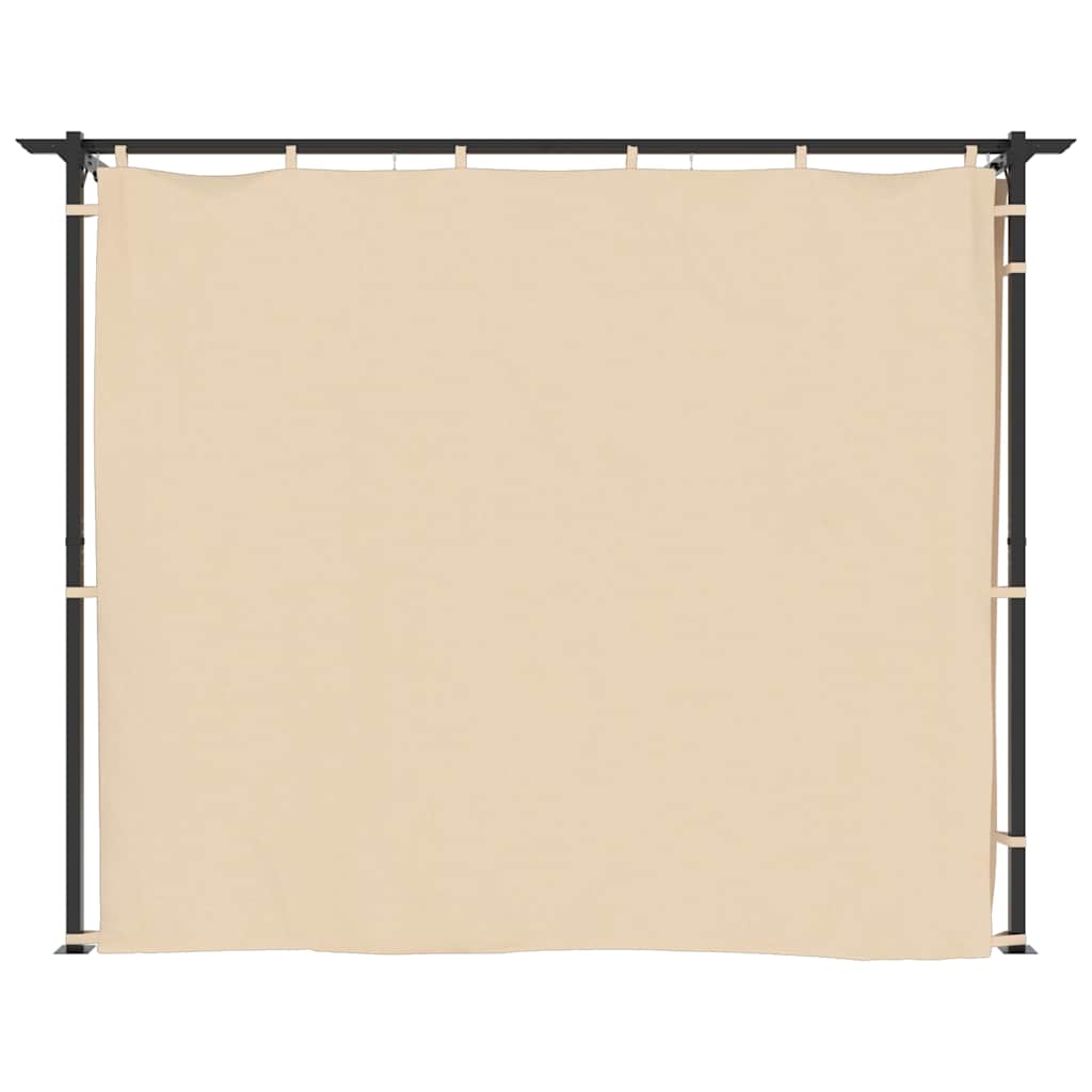 vidaXL Gazebo with Curtains 3x3 m Cream Steel 4