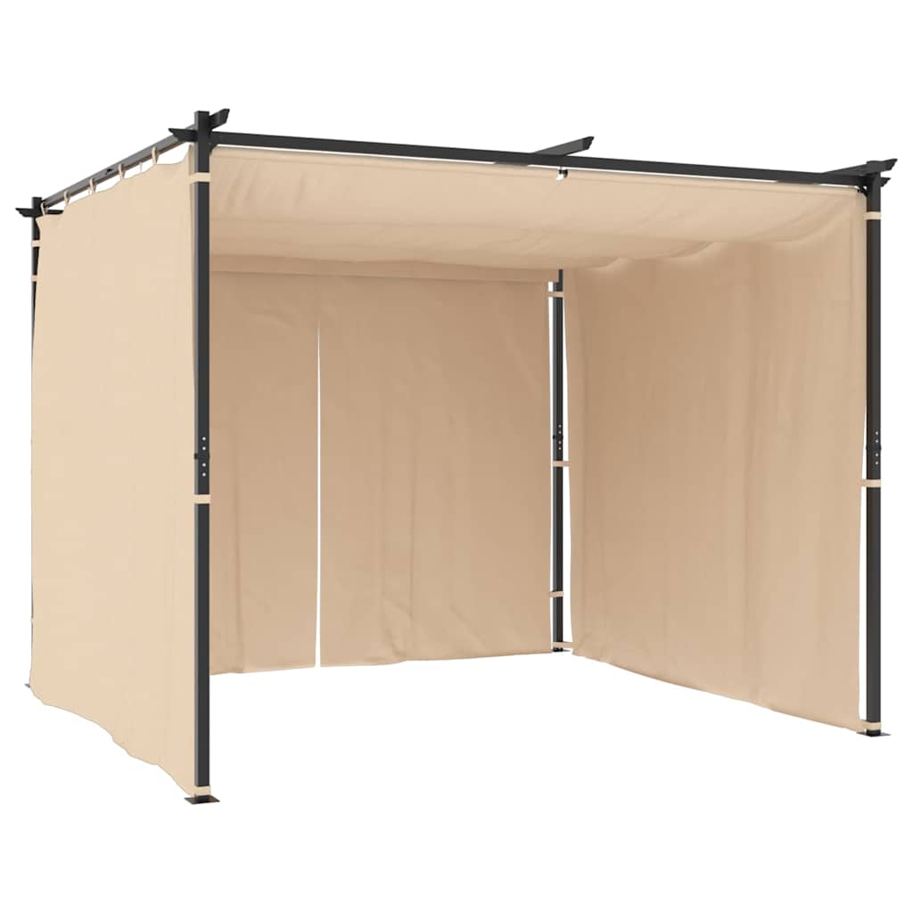vidaXL Gazebo with Curtains 3x3 m Cream Steel 5