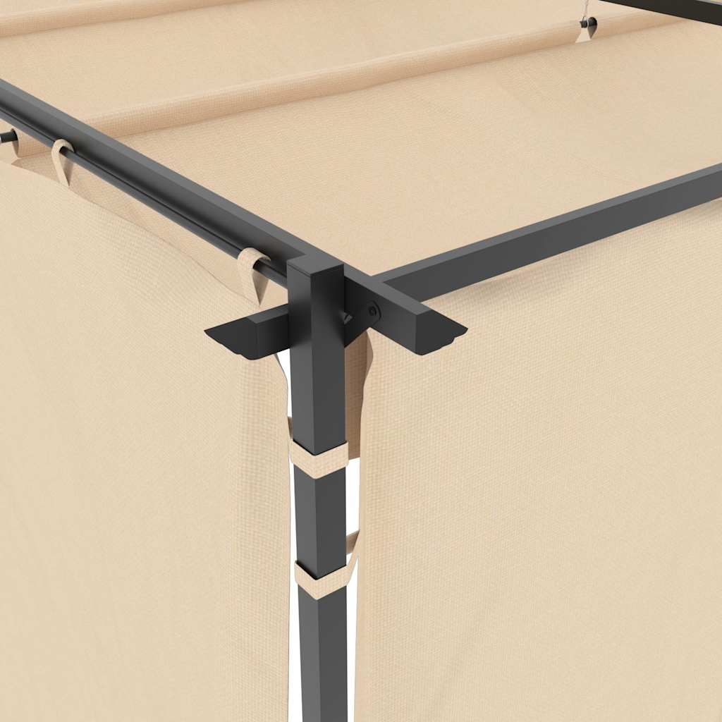 vidaXL Gazebo with Curtains 3x3 m Cream Steel 6