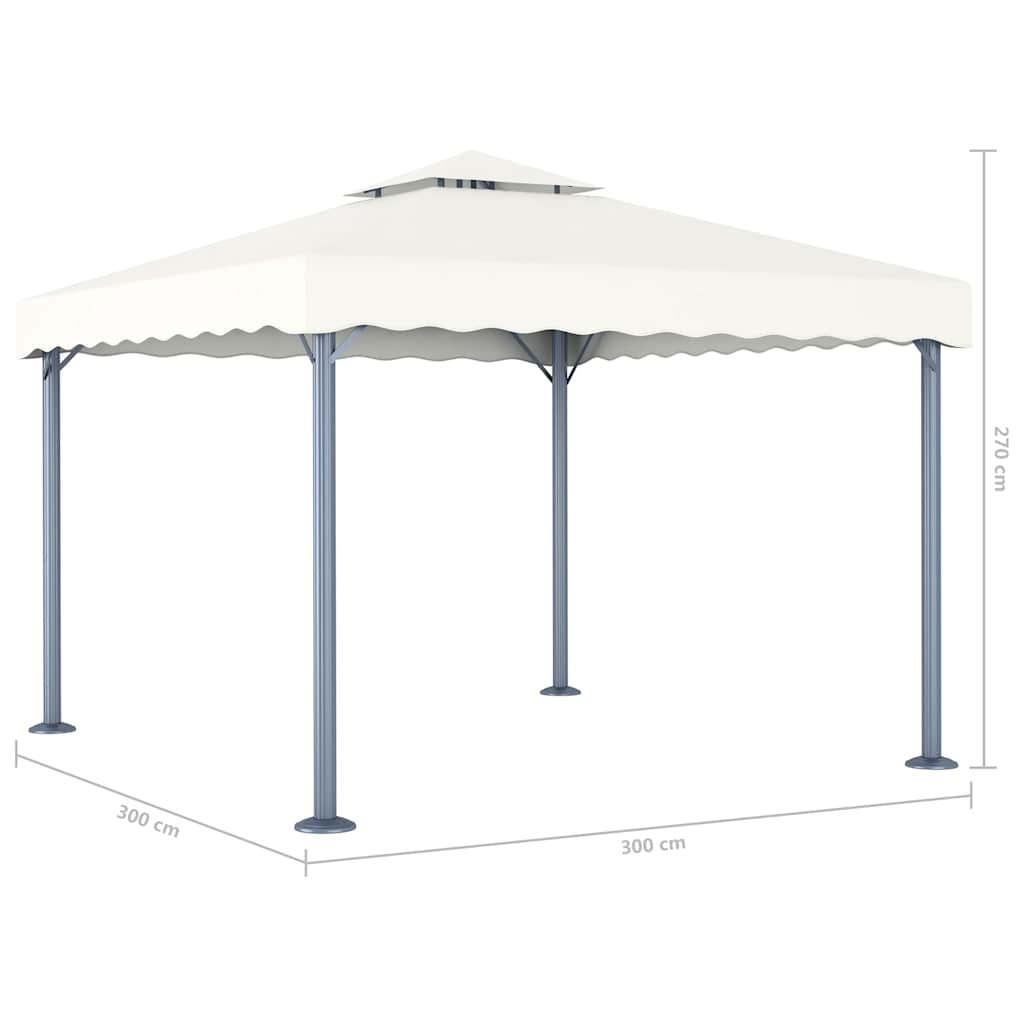 vidaXL Gazebo | Cream | Aluminium | 300x300 cm | UV-resistant materials | Gazebo 4