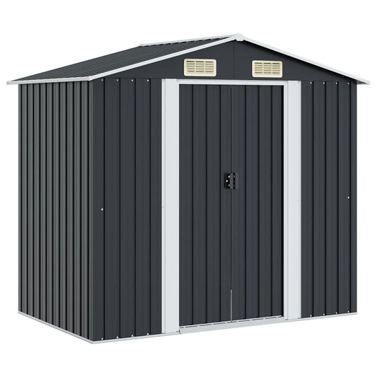 Garden Storage Shed Metal 204x132x186 cm Anthracite