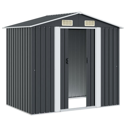 47028 vidaXL Garden Storage Shed Anthracite Steel 204x132x186 cm 5