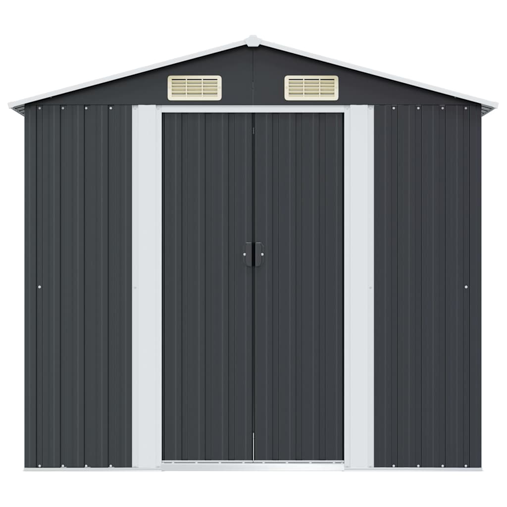47028 vidaXL Garden Storage Shed Anthracite Steel 204x132x186 cm 4