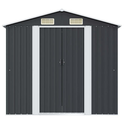 47028 vidaXL Garden Storage Shed Anthracite Steel 204x132x186 cm 4