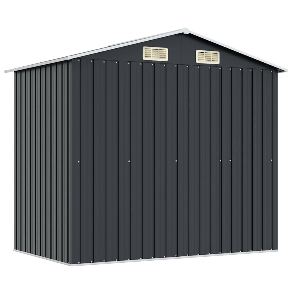 47028 vidaXL Garden Storage Shed Anthracite Steel 204x132x186 cm 6