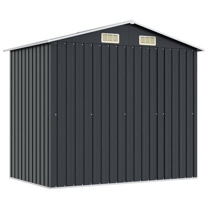 47028 vidaXL Garden Storage Shed Anthracite Steel 204x132x186 cm 6