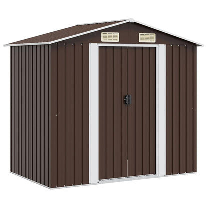 vidaXL Garden Shed | Brown | Galvanised Steel | Large | Durable | Garden Shed 1