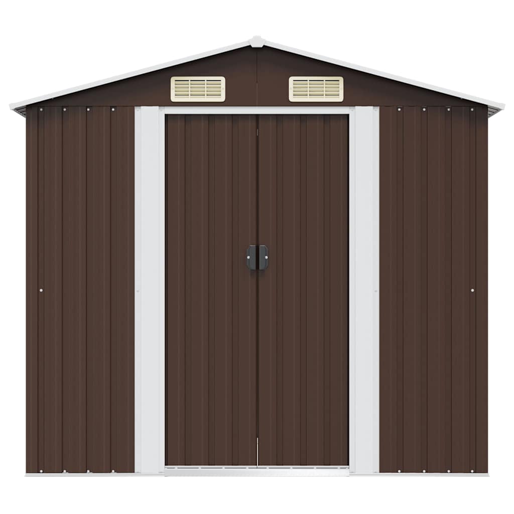 vidaXL Garden Shed | Brown | Galvanised Steel | Large | Durable | Garden Shed 5