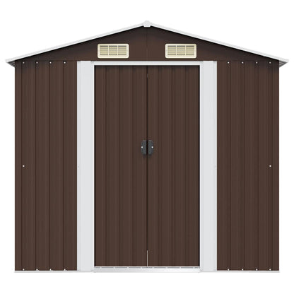 vidaXL Garden Shed | Brown | Galvanised Steel | Large | Durable | Garden Shed 5