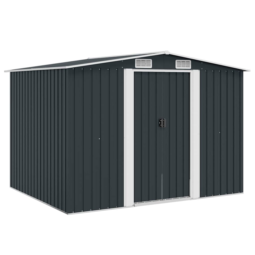 vidaXL Garden Storage Shed Anthracite Steel 257x205x178 cm 2