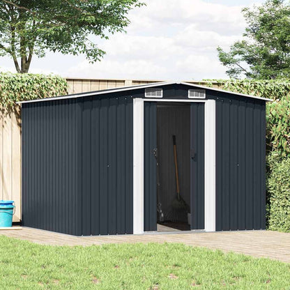 vidaXL Garden Storage Shed Anthracite Steel 257x205x178 cm 1