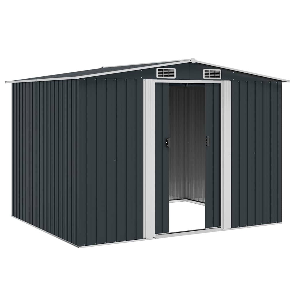 vidaXL Garden Storage Shed Anthracite Steel 257x205x178 cm 5
