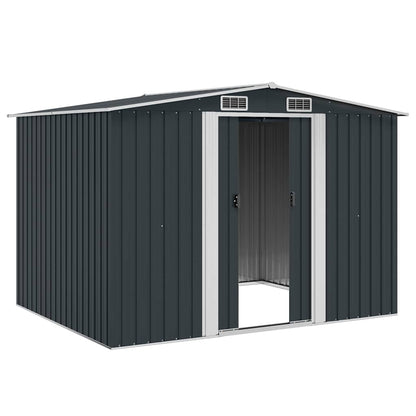 vidaXL Garden Storage Shed Anthracite Steel 257x205x178 cm 5