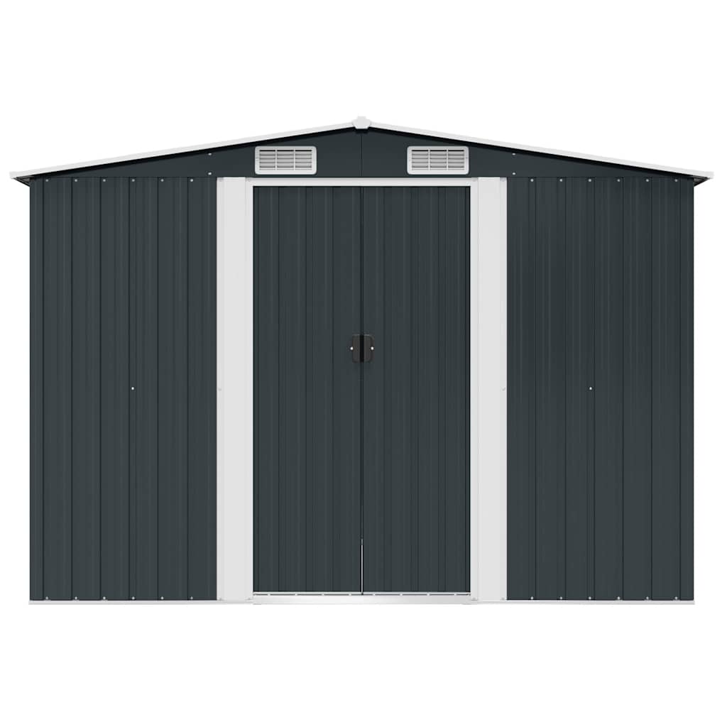 vidaXL Garden Storage Shed Anthracite Steel 257x205x178 cm 4