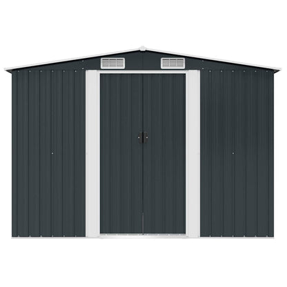 vidaXL Garden Storage Shed Anthracite Steel 257x205x178 cm 4