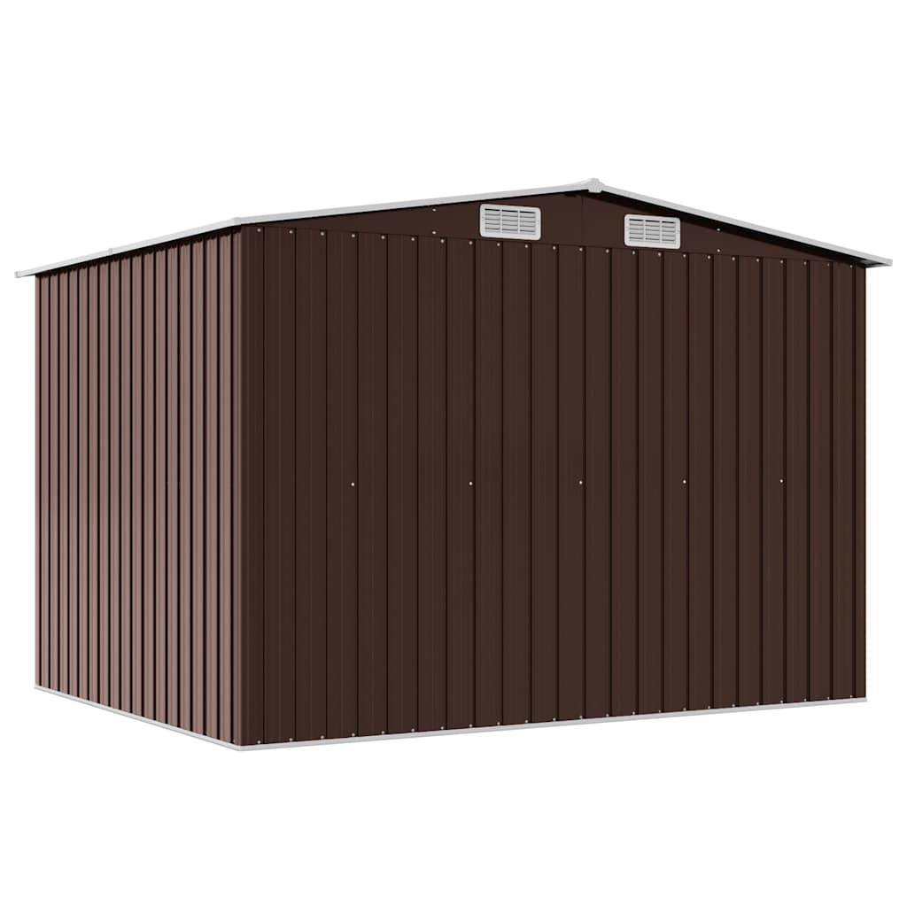 vidaXL Garden Storage Shed Brown 257x205x178 cm Steel 6