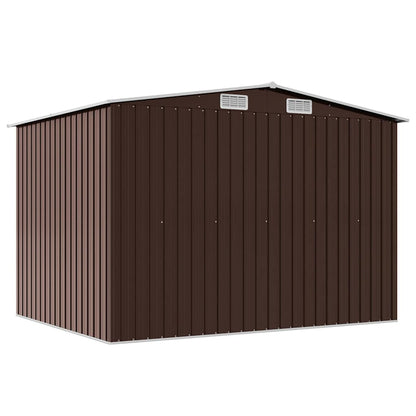 vidaXL Garden Storage Shed Brown 257x205x178 cm Steel 6