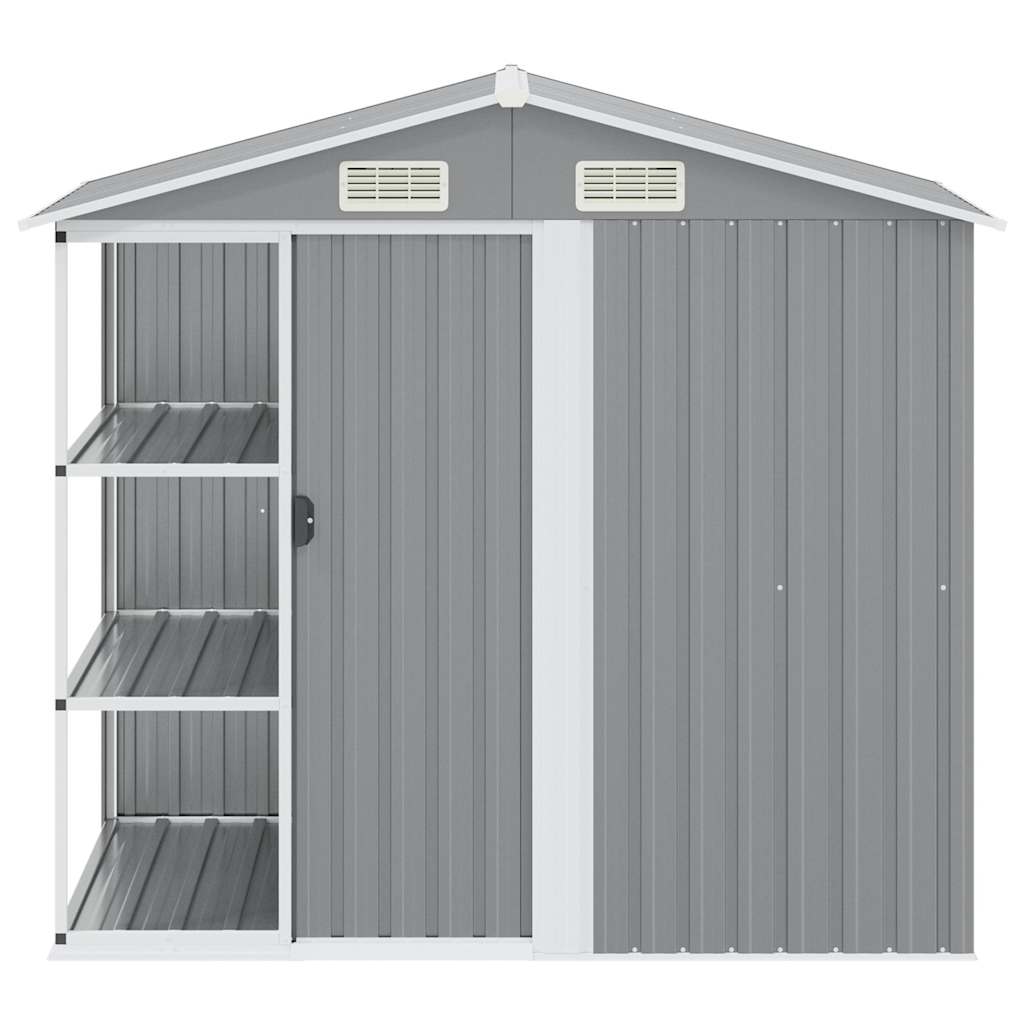 47103 vidaXL Garden Shed with Rack Grey 205x130x183 cm Iron 4