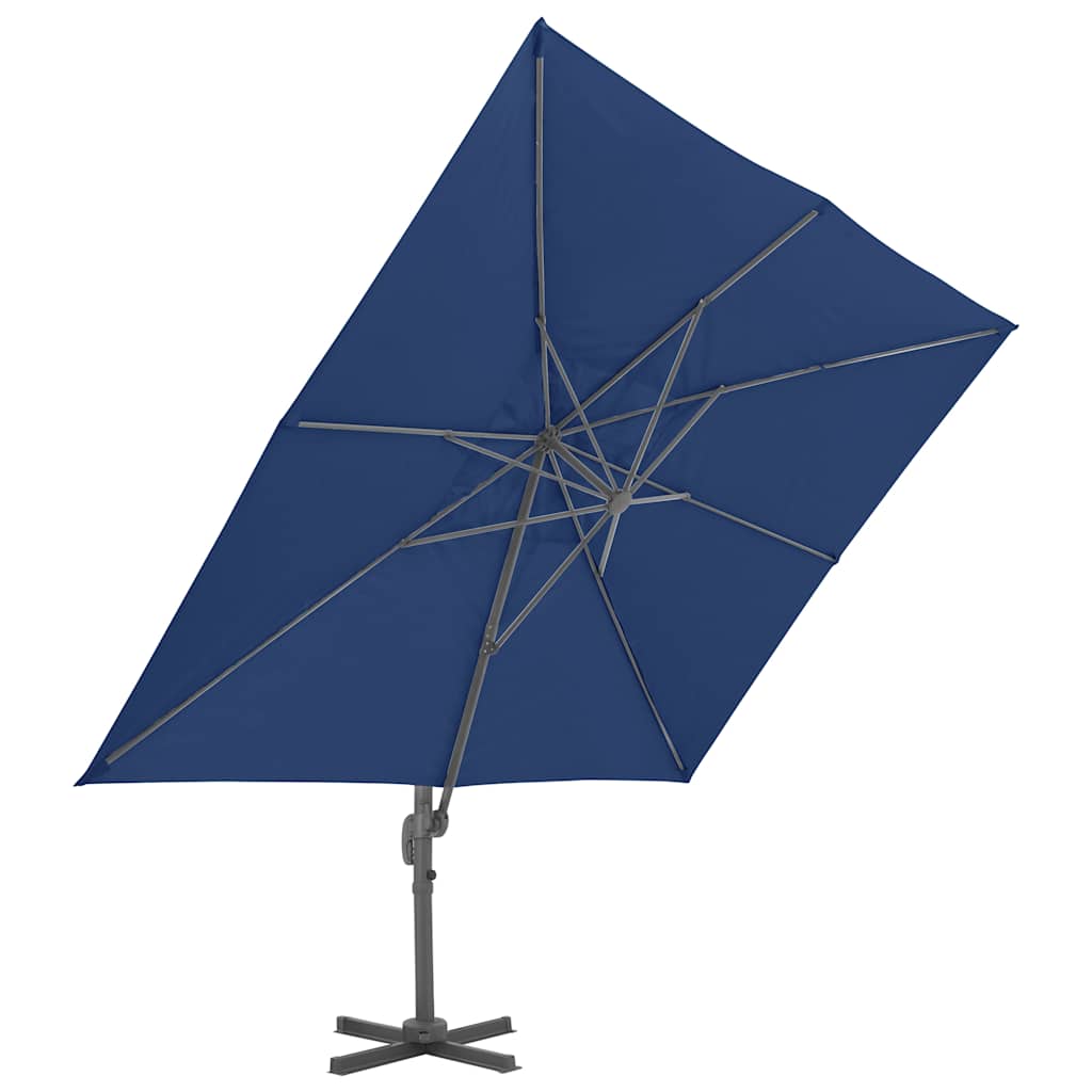 vidaXL Cantilever Garden Parasol with Aluminium Pole 4x3 m Azure Blue 3