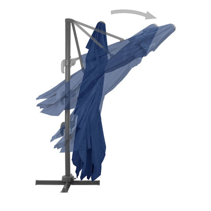 vidaXL Cantilever Garden Parasol with Aluminium Pole 4x3 m Azure Blue 4