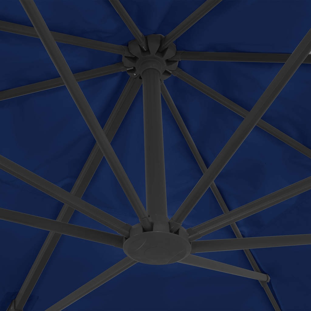 vidaXL Cantilever Garden Parasol with Aluminium Pole 4x3 m Azure Blue 6