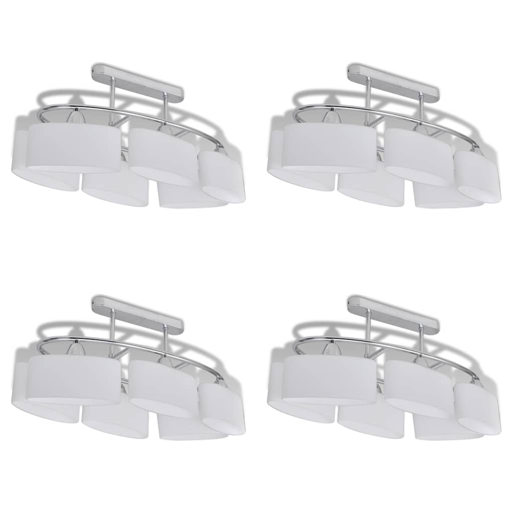 vidaXL Ceiling Lamp with Ellipsoid Glass Shades 4 pcs E14 2