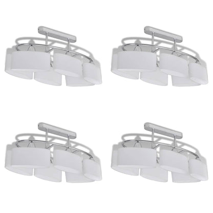 vidaXL Ceiling Lamp with Ellipsoid Glass Shades 4 pcs E14 2