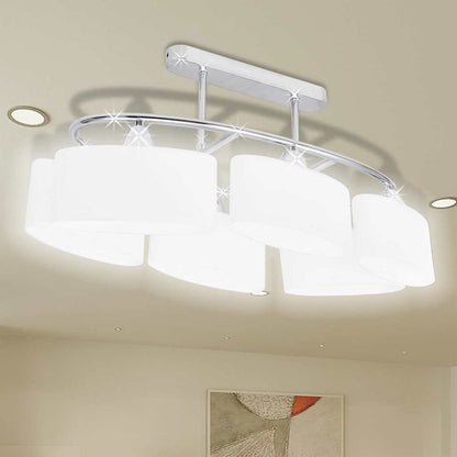 vidaXL Ceiling Lamp with Ellipsoid Glass Shades 4 pcs E14 3