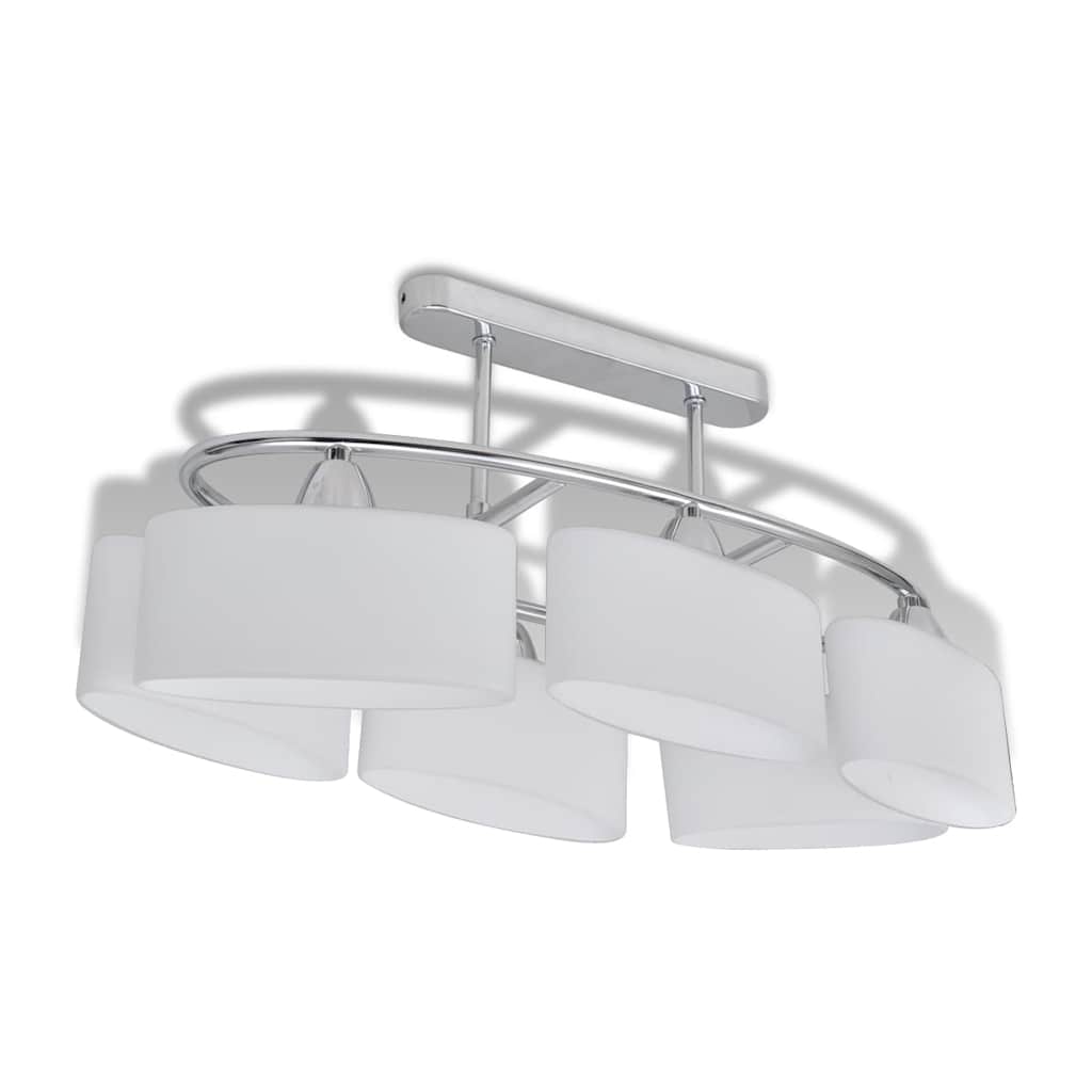 vidaXL Ceiling Lamp with Ellipsoid Glass Shades 4 pcs E14 4