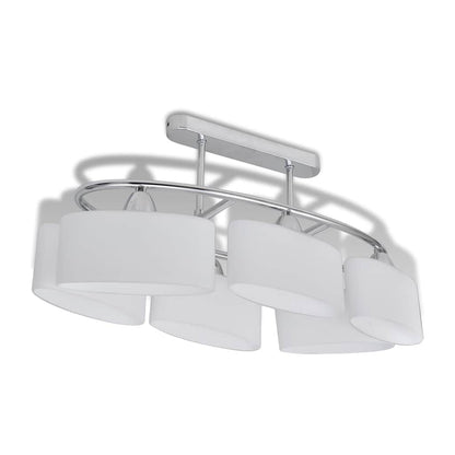vidaXL Ceiling Lamp with Ellipsoid Glass Shades 4 pcs E14 4