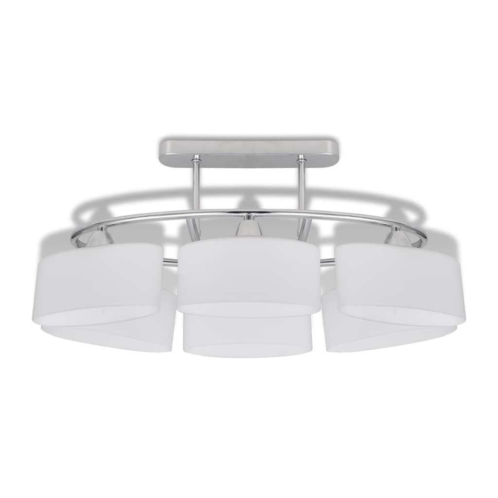vidaXL Ceiling Lamp with Ellipsoid Glass Shades 4 pcs E14 5