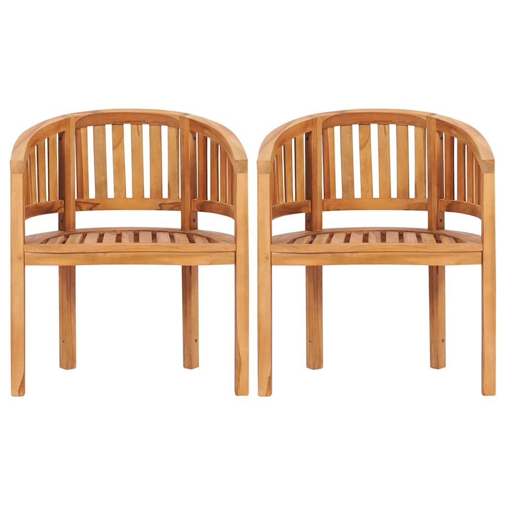 48019 vidaXL Banana Chairs 2 pcs Solid Teak Wood 4