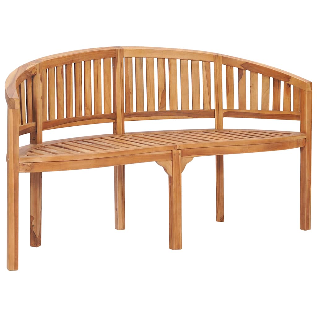 48021 vidaXL Banana Bench 151 cm Solid Teak Wood 2