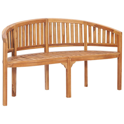 48021 vidaXL Banana Bench 151 cm Solid Teak Wood 2