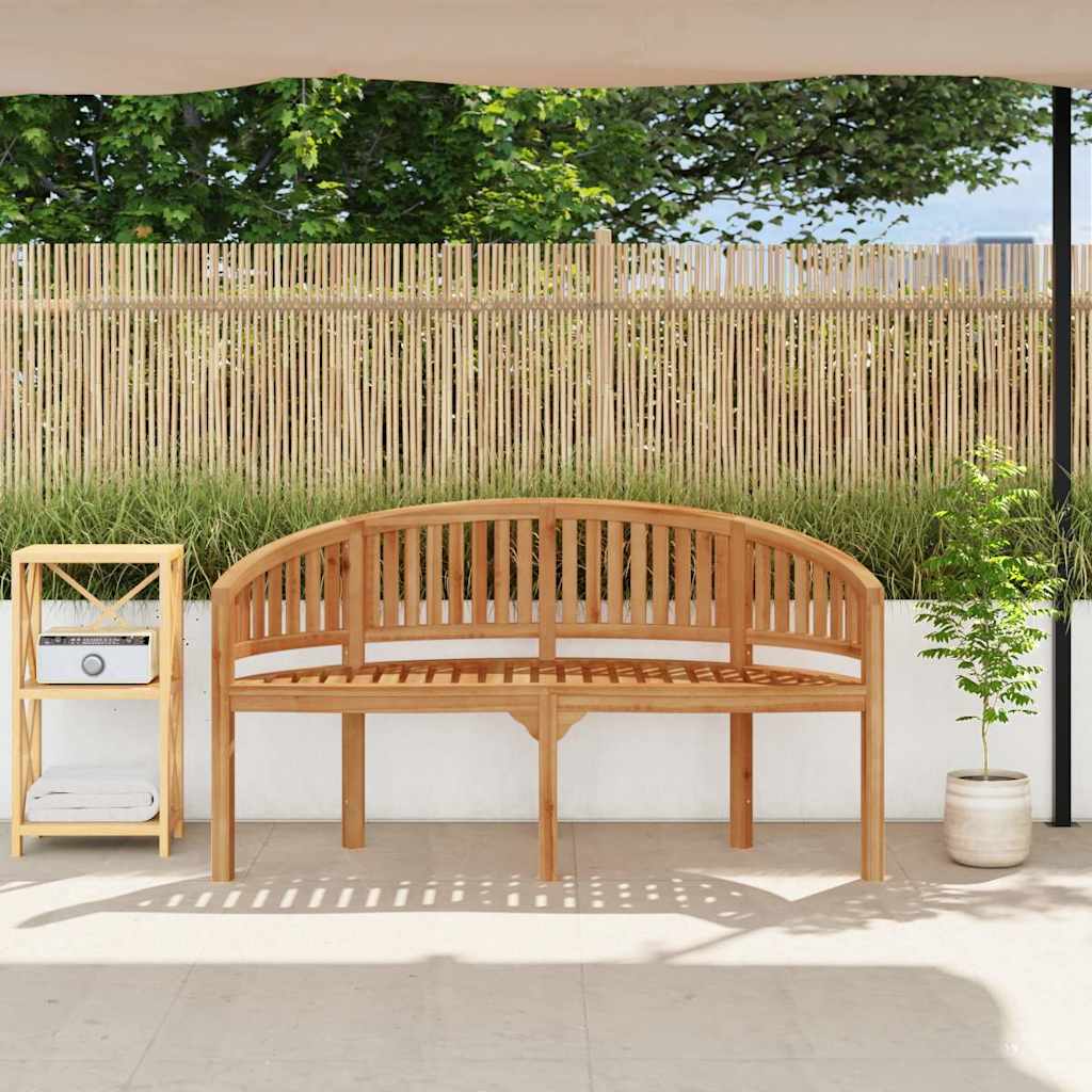 48021 vidaXL Banana Bench 151 cm Solid Teak Wood 3