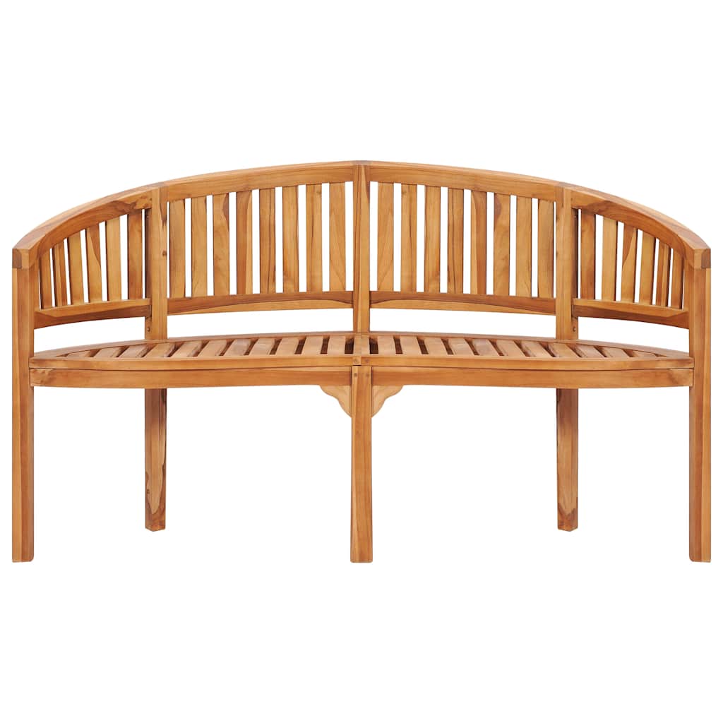 48021 vidaXL Banana Bench 151 cm Solid Teak Wood 4