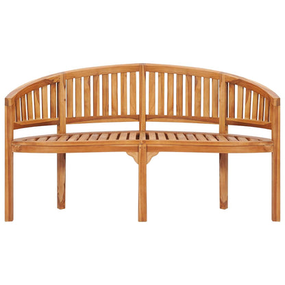48021 vidaXL Banana Bench 151 cm Solid Teak Wood 4