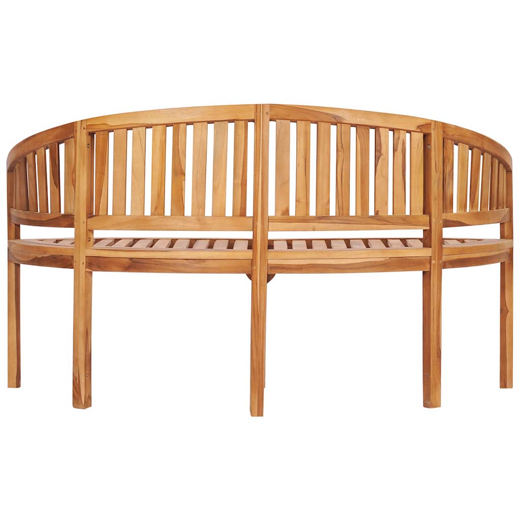 48021 vidaXL Banana Bench 151 cm Solid Teak Wood 6