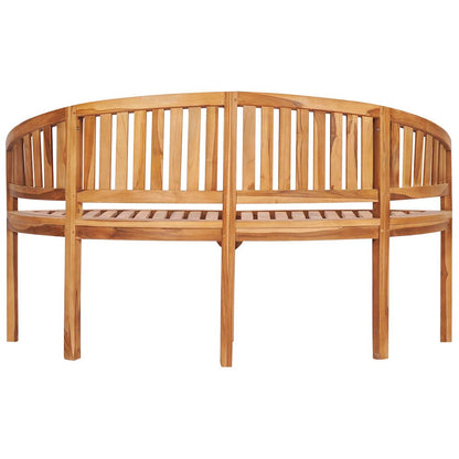 48021 vidaXL Banana Bench 151 cm Solid Teak Wood 6