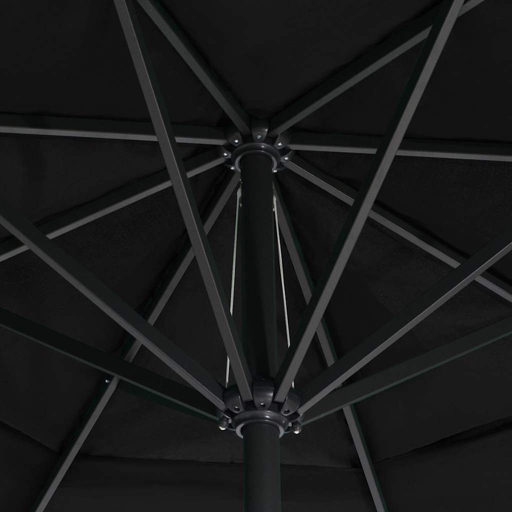 vidaXL Garden Parasol with Aluminium Pole 500 cm Black 5