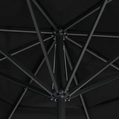 vidaXL Garden Parasol with Aluminium Pole 500 cm Black 5