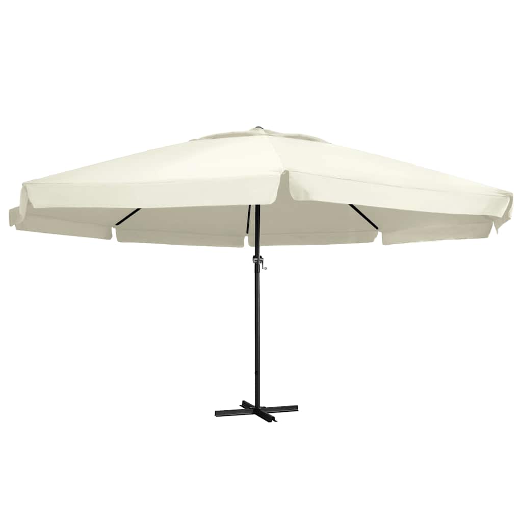 vidaXL Garden Parasol with Aluminium Pole 600 cm Sand White 1