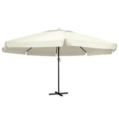 vidaXL Garden Parasol with Aluminium Pole 600 cm Sand White 1
