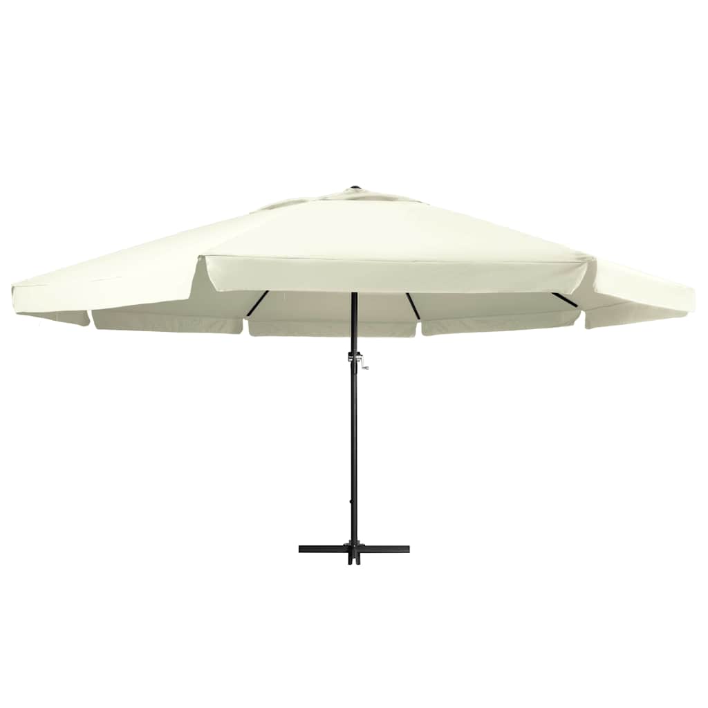 vidaXL Garden Parasol with Aluminium Pole 600 cm Sand White 2