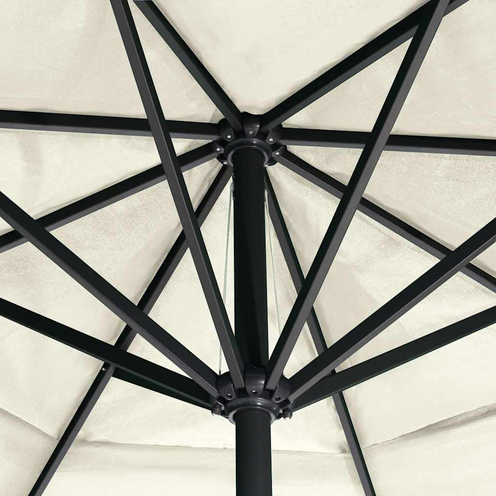 vidaXL Garden Parasol with Aluminium Pole 600 cm Sand White 4