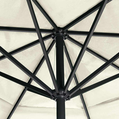 vidaXL Garden Parasol with Aluminium Pole 600 cm Sand White 4