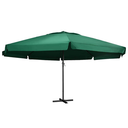vidaXL Garden Parasol with Aluminium Pole 600 cm Green 1