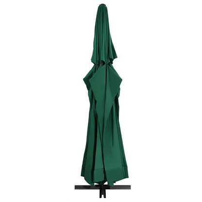 vidaXL Garden Parasol with Aluminium Pole 600 cm Green 5