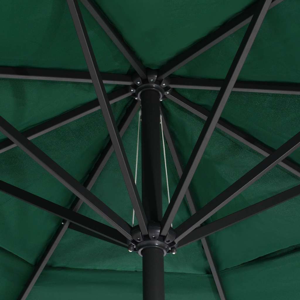 vidaXL Garden Parasol with Aluminium Pole 600 cm Green 4
