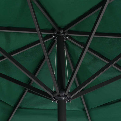 vidaXL Garden Parasol with Aluminium Pole 600 cm Green 4
